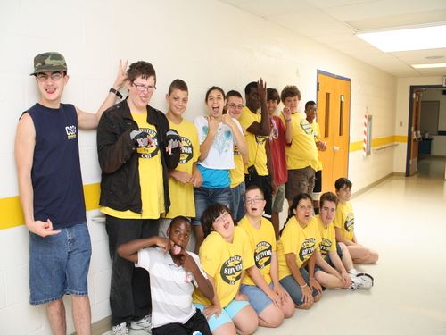 Group photo of therapeutic recreation summer camp participants