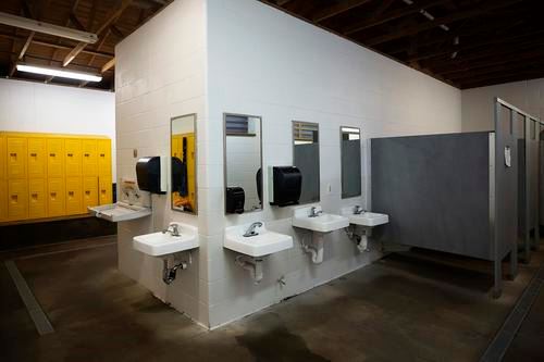 Changing and restroom facilities at Cove Point Pool