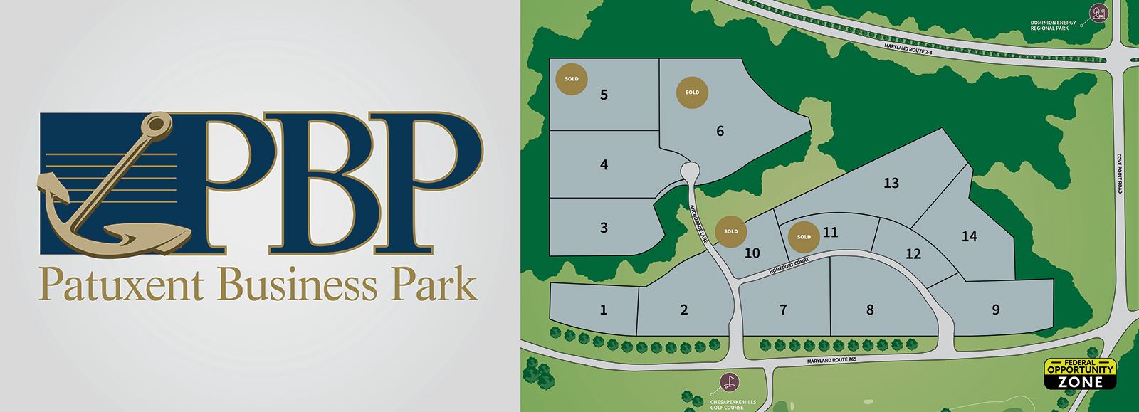 Patuxent Business Park map and logo