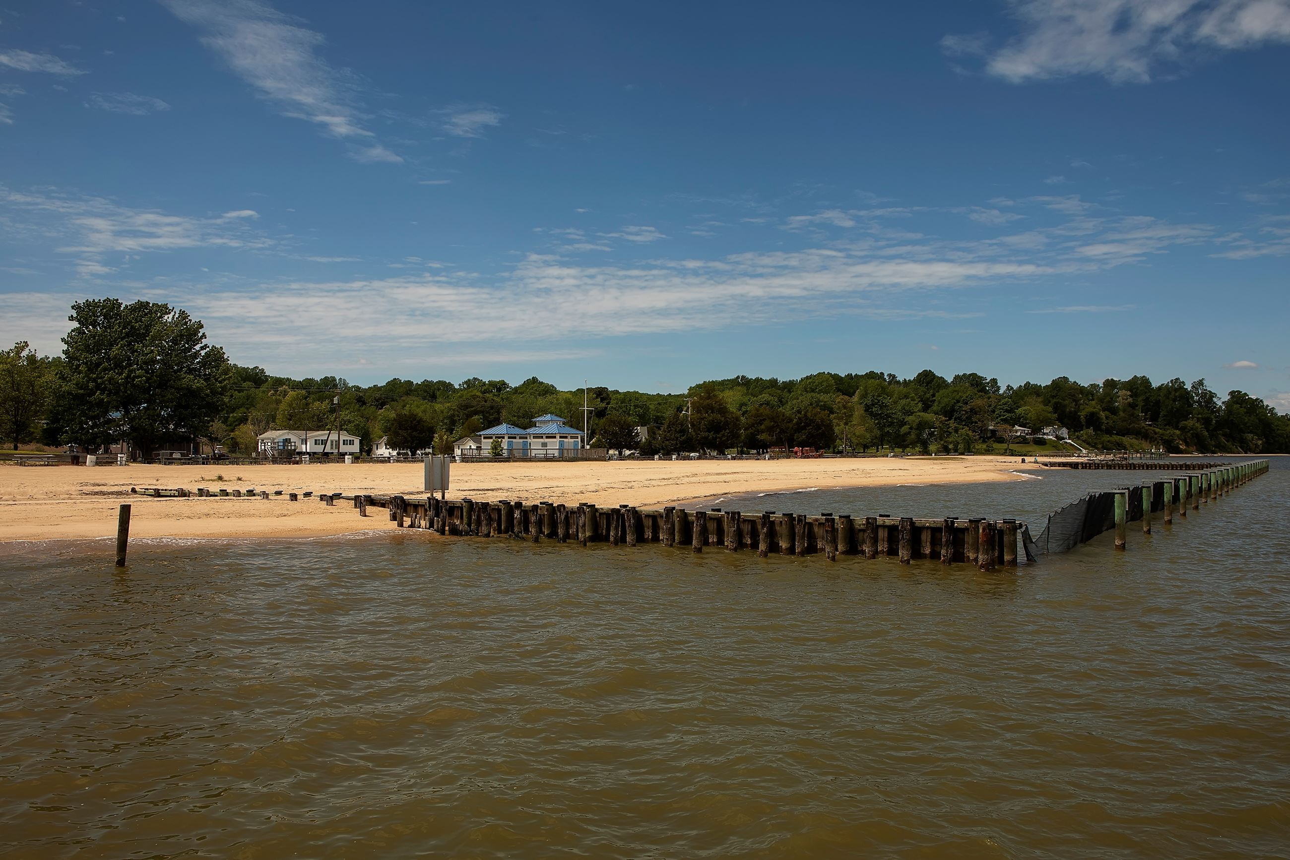 View of Breezy Point Beach from the water