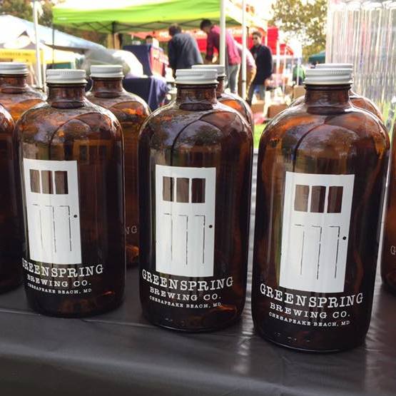 Greenspring glass beer bottles
