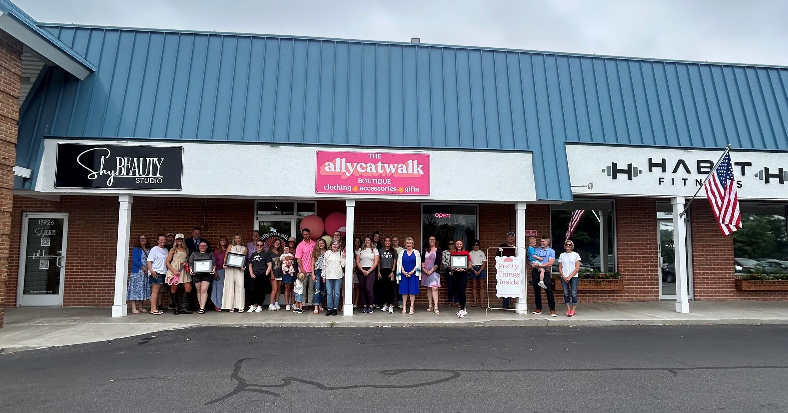 AllyCatWalk Boutique, Habit Fitness, Shy Beauty joint Ribbon Cutting