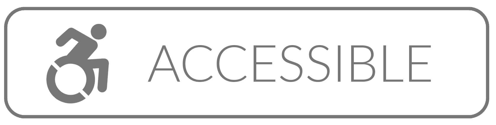 Wheelchair icon with the word Accessible